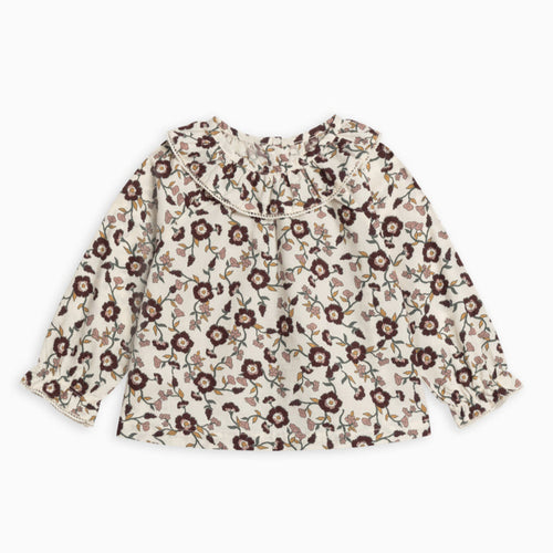 Shirley Poplin Ruffle Collar Shirt - Denali Floral - PARK STORY