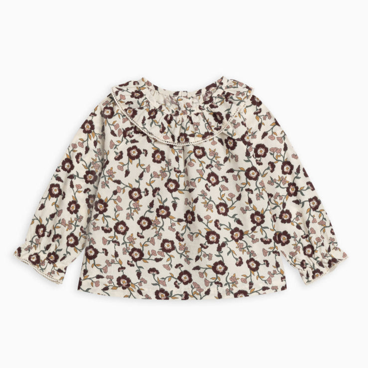 Shirley Poplin Ruffle Collar Shirt - Denali Floral - PARK STORY