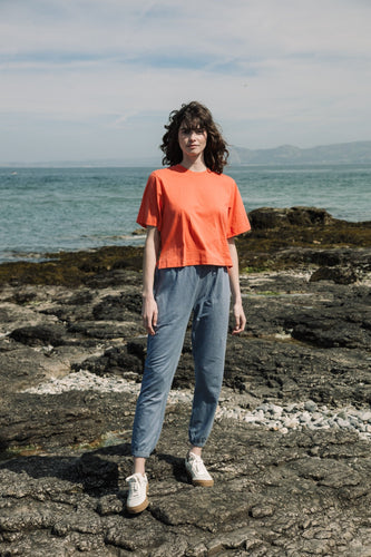 Bay Organic Cotton Top in Coral - PARK STORY