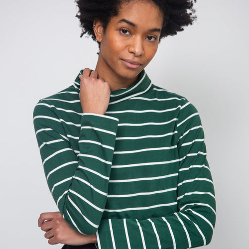 Pine-Sue Organic Cotton Stripe Jersey Top - PARK STORY