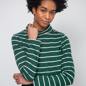 Pine-Sue Organic Cotton Stripe Jersey Top - PARK STORY