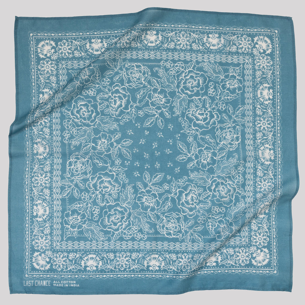 Cotton Rosey Bandana - Faded Blue - PARK STORY