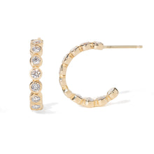 Load image into Gallery viewer, Medium Luxe Diamond Bezel Hoops - PARK STORY
