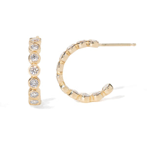 Medium Luxe Diamond Bezel Hoops - PARK STORY