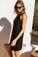 Load image into Gallery viewer, Marcelle Shift Dress in Midnight Linen - PARK STORY
