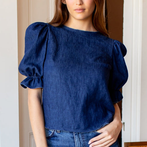 Pearl Blouse - Indigo Hemp Organic - PARK STORY