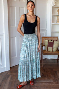 Shirred Skirt in Cypress - PARK STORY