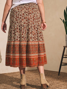 Harlow Skirt in Umber Folly Floral