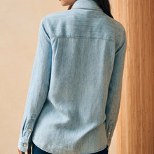 Load image into Gallery viewer, The Tried and True Chambray Shirt in Mid Wash - PARK STORY
