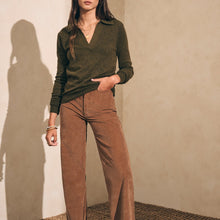 Load image into Gallery viewer, Jackson Sweater Polo in Olive Heather - PARK STORY
