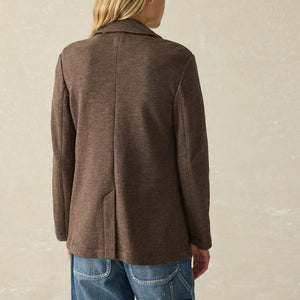 Inlet Knit Blazer in Deep Brown Heather - PARK STORY