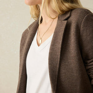 Inlet Knit Blazer in Deep Brown Heather - PARK STORY