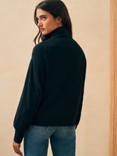 Load image into Gallery viewer, Legend Half Zip Sweatshirt (heathered black &amp; off-white)
