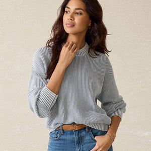 Sunwashed Fisherman Crew Sweater in Tradewinds - PARK STORY