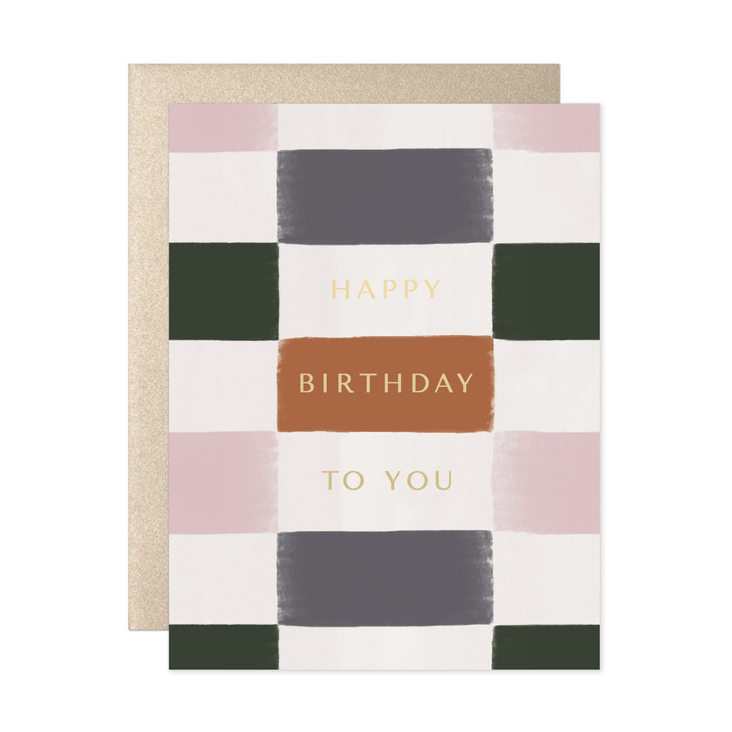 Happy Birthday to You Checkered Card