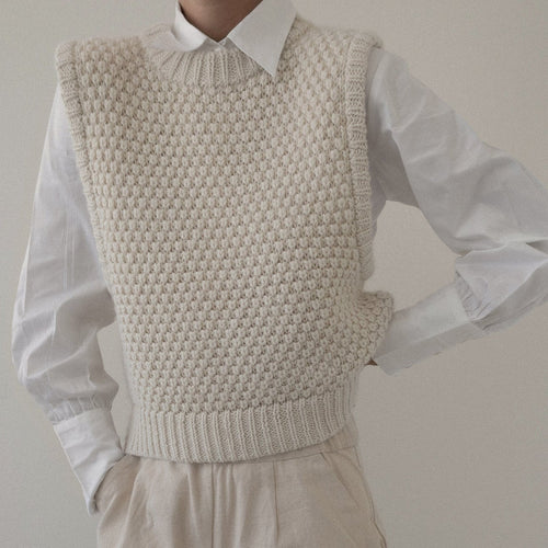 Sloane Sweater Vest - Ivory - PARK STORY