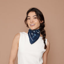 Load image into Gallery viewer, Cotton Switcheroo Bandana - Navy - PARK STORY
