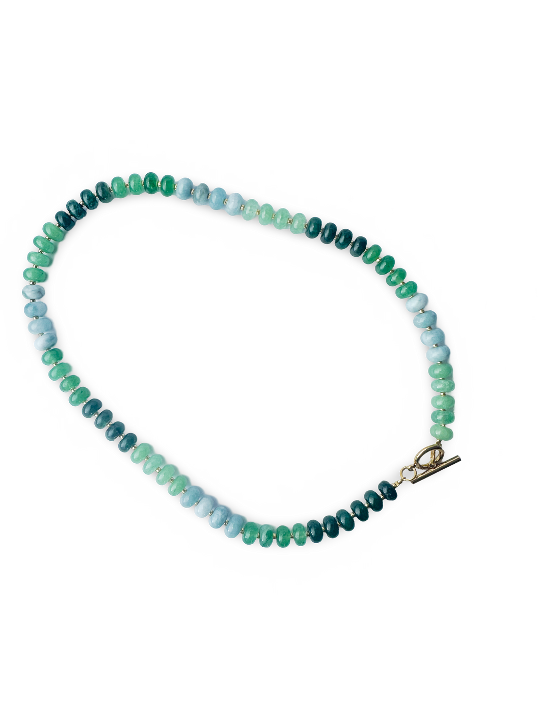Bold Gemstone Beaded Necklace Green Ombre - PARK STORY