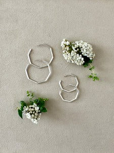 Sterling Silver Geo Hoops - PARK STORY