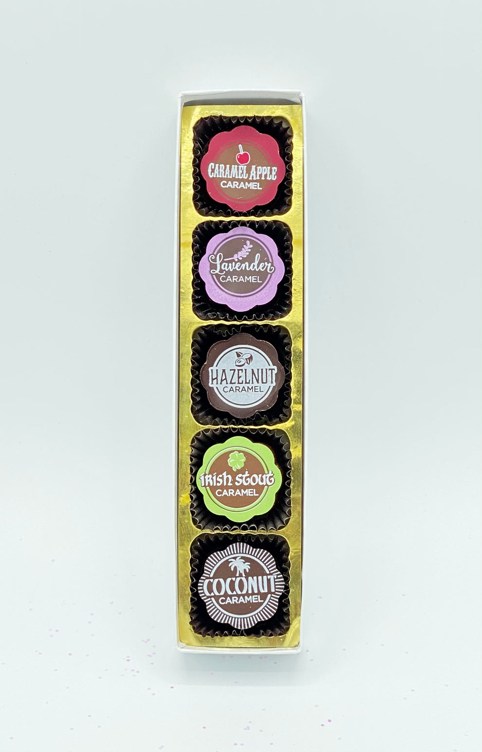 Around the World in 5 Flavors Chocolates (5 piece box)