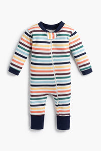 Monica + Andy One Piece Baby Pajamas- Fall Stripes - PARK STORY