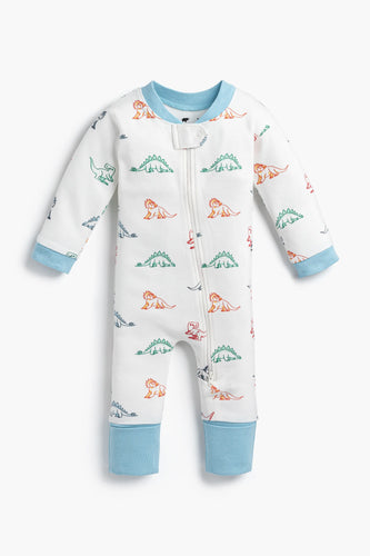 Monica + Andy One Piece Baby Pajamas- Primary Dinos - PARK STORY