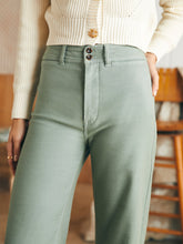 Load image into Gallery viewer, Stretch Terry Slim Wide Leg Pant in Coastal Sage - PARK STORY
