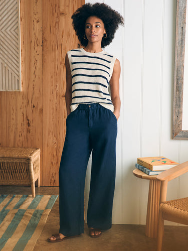 Monterey Linen Pant in After Midnight - PARK STORY