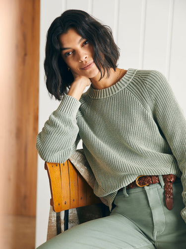 Sunwashed Fisherman Crew Sweater in Shadow - PARK STORY