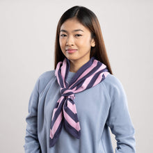 Load image into Gallery viewer, Simple Stripe Triangle Scarf - Lilac / Denim
