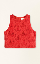 Load image into Gallery viewer, Santanyi Tank in Chili Hyacinth Eyelet - PARK STORY
