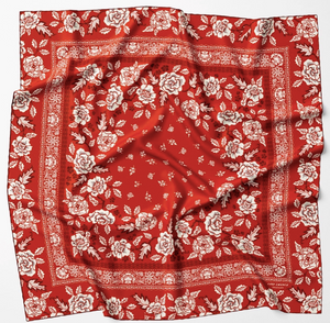 Silk Twill Scarf - Rosy in the Red Hot - PARK STORY