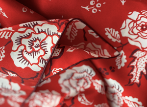 Silk Twill Scarf - Rosy in the Red Hot - PARK STORY