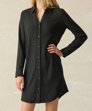 Load image into Gallery viewer, Legend™ Sweater Dress in Heathered Black Twill - PARK STORY
