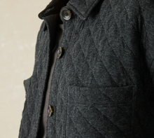 Load image into Gallery viewer, Epic Quilted Fleece Shirt Jacket in Black Heather - PARK STORY
