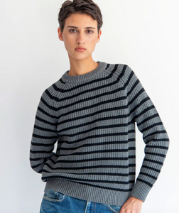 Phoebe Sweater in Grey/Black - PARK STORY