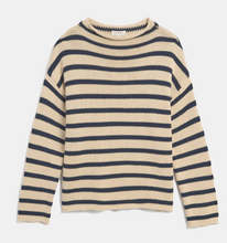 Load image into Gallery viewer, Lamis Stripe Sweater Natural/Navy
