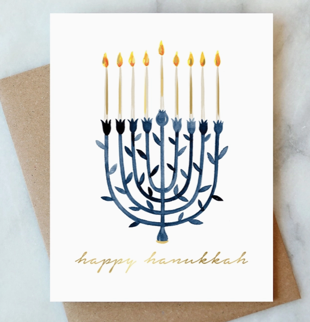 Bright Menorah Hanukkah Greeting Card | Holiday Card - PARK STORY