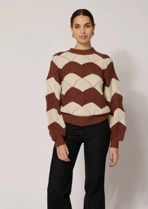 Kori Sweater in Ivory/Terracotta - PARK STORY