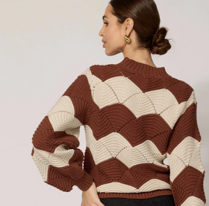 Kori Sweater in Ivory/Terracotta - PARK STORY