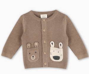 Animal Pocket Button Cardigan Baby Sweater (Organic Cotton) - PARK STORY