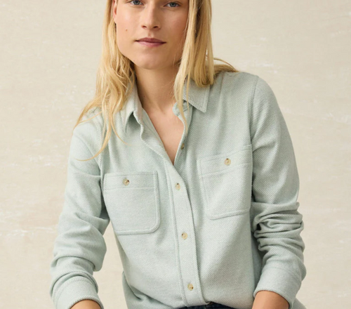 Legend Sweater Shirt in Jadeite Twill - PARK STORY