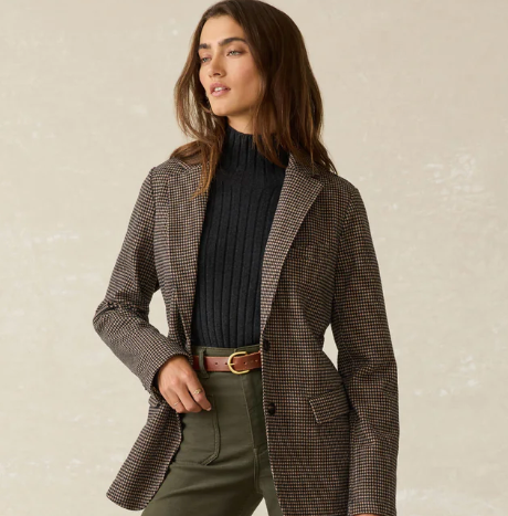 Inlet Knit Blazer in Houndstooth - PARK STORY