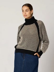 Madison Sweater in Black/Ivory - PARK STORY