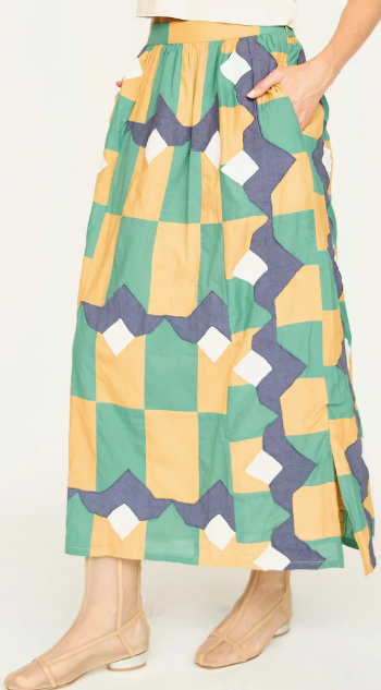 Marion Skirt in Teal Origami - PARK STORY