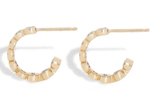 Small Luxe Diamond Bezel Hoops - PARK STORY