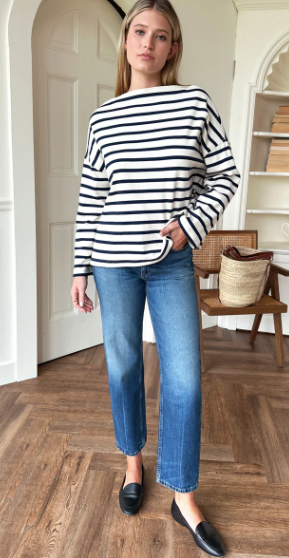 BATEAU TOP - NAVY STRIPE - PARK STORY