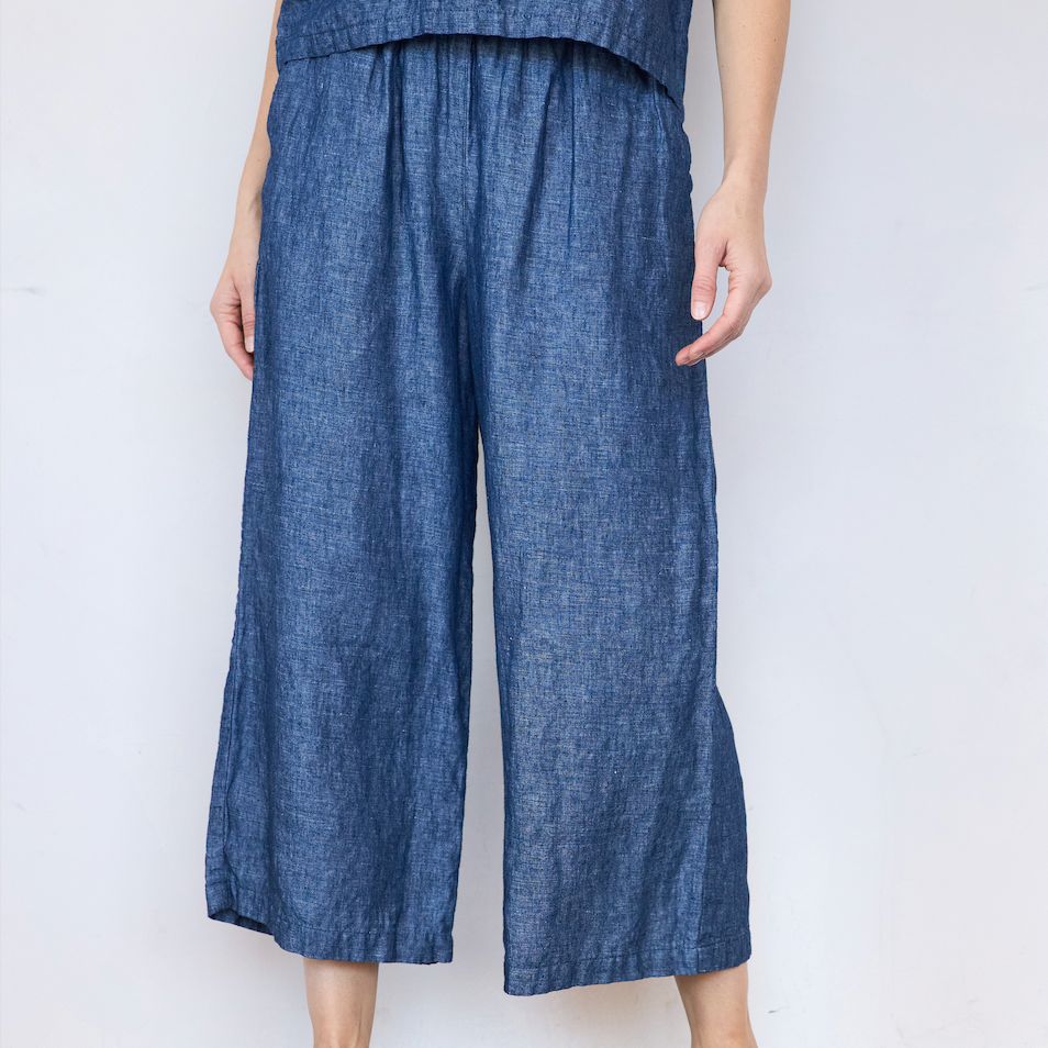 Wide Leg Linen Pant - PARK STORY