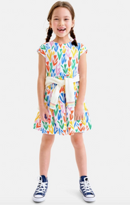 Kids Backyard Dress in Rainbow Tulip Fields - PARK STORY