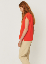 Load image into Gallery viewer, V Neck Tee Shirt in Red Tile - PARK STORY
